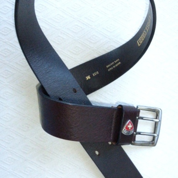 New PostCard ITALY LEATHER ENAMEL CROSS CREST brown Belt M ski main image 7